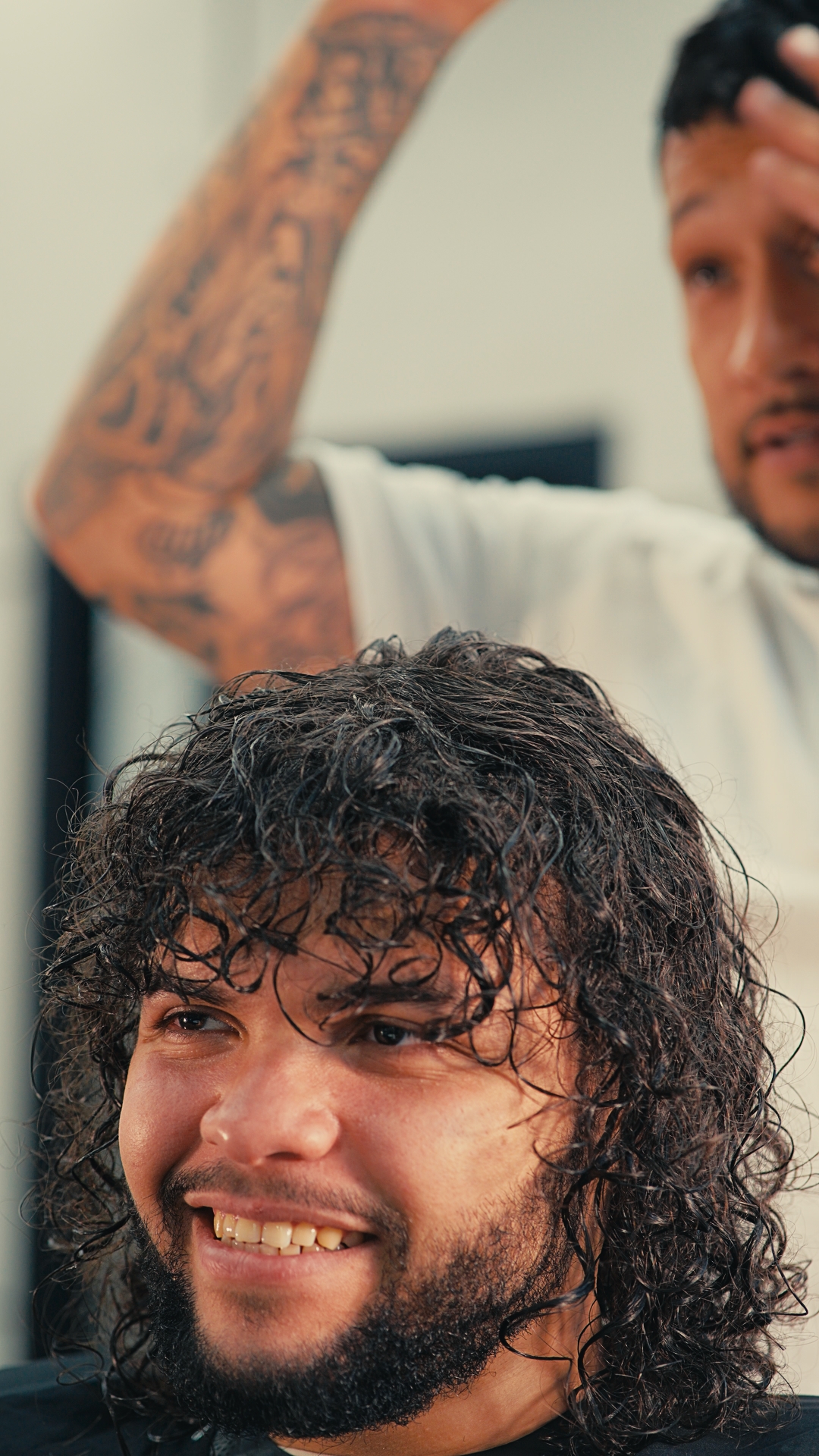 Scissor work — hands and shears, shallow depth of field
